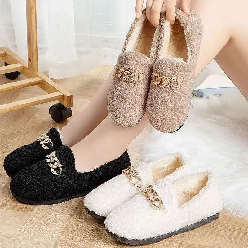 Giày Bệt Lông Mịn Gommino, Dành Cho Nữ, Mùa Thu Và Mùa Đông, Phong Cách Hàn Quốc, Đế Dày, Đế Bằng, Dễ Phối Đồ, Làm Bằng Bông, Lót Lông Cừu, Thích Hợp Cho Các Bà Mẹ Có Thể Mặc Ngoài Trời, Hàng Mới Về Năm 2024, Ấm Áp 0