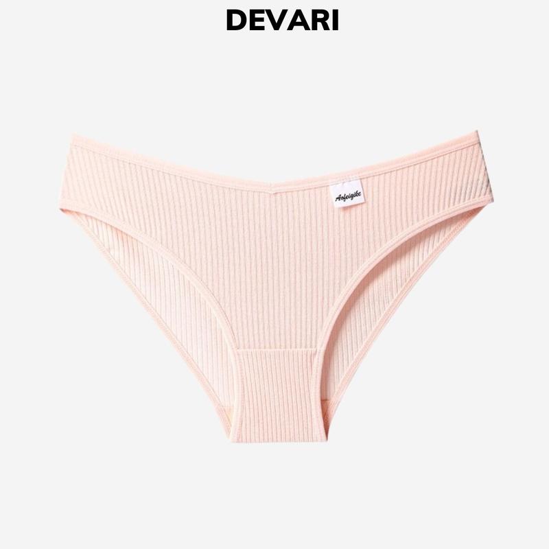 Quần lót nữ cotton kháng khuẩn, Quần chíp Women nữ kẻ sọc tôn dáng đáy quần may chống cộm DEVARI L246 đồ  lót