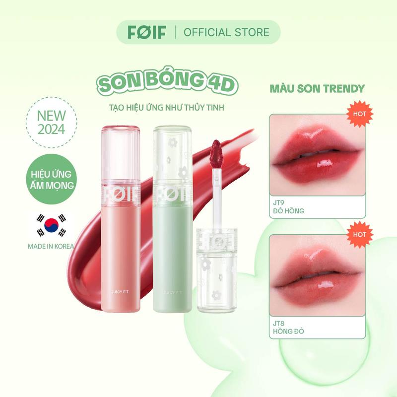 NEW VER.2 Son Tint Bóng Trang Điểm Thuần Chay FOIF Juicy Fit Tint 3g Cosmetic Mỹ Phẩm Women Nữ