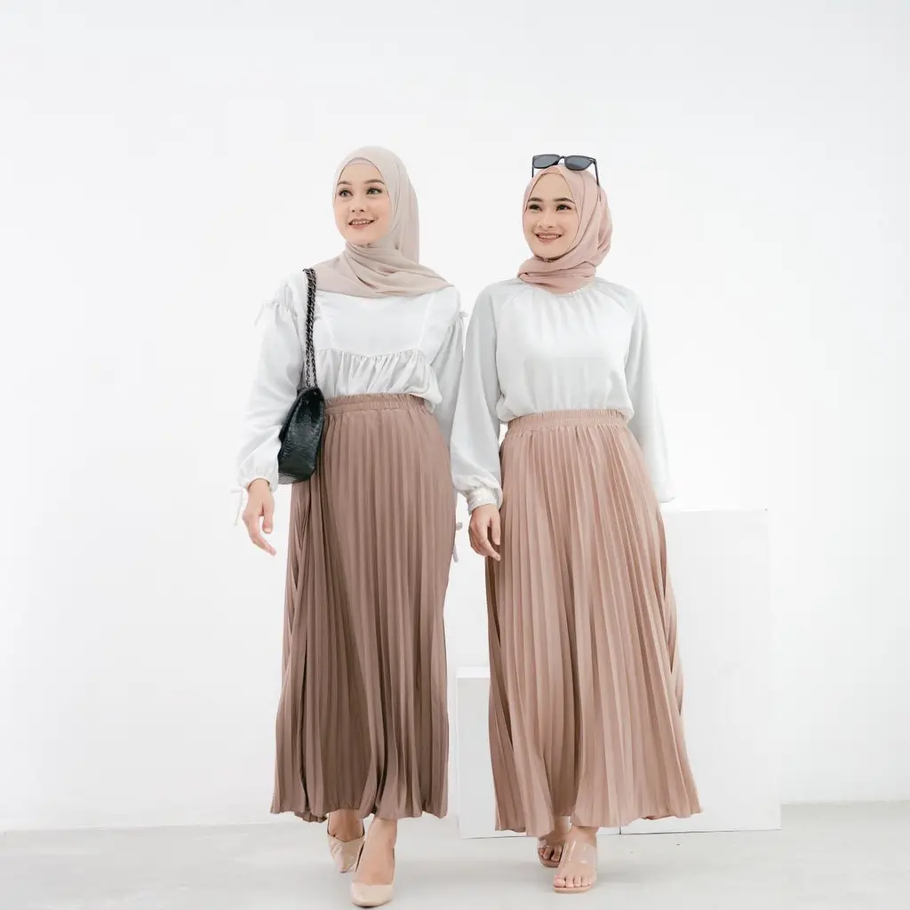 CARE.IN Bawahan Rok Wanita Muslim Plisket Hyget