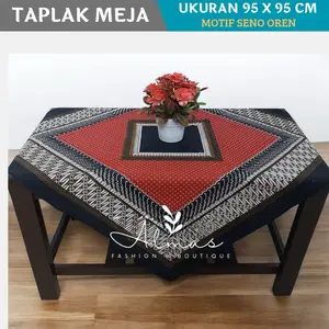 Taplak Meja Tamu Taplak Meja Guru Taplak Meja Makan Menyerap Air Batik Print Motif Seno Ukuran 95x95