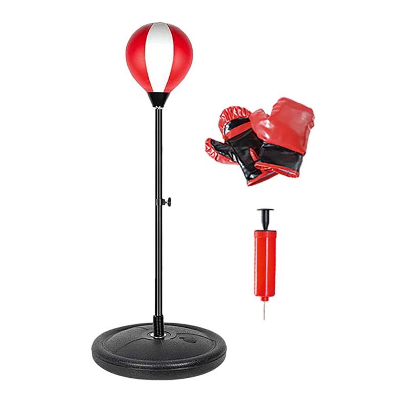 Punching Ball Bag Durable W/ Gloves Inflatable with Adjustable Stand Speed Boxing Set for Ages 7 to 14 Years Old Girls Gift Boys 8