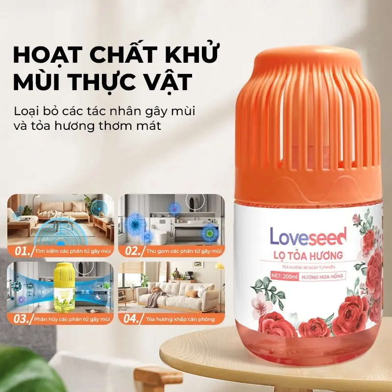 Lọ tỏa hương thơm DREAMOFLOVE, Sáp thơm phòng khử mùi cho phòng ngủ, Lọ tinh dầu thơm phòng khuếch tán hương thơm. 3