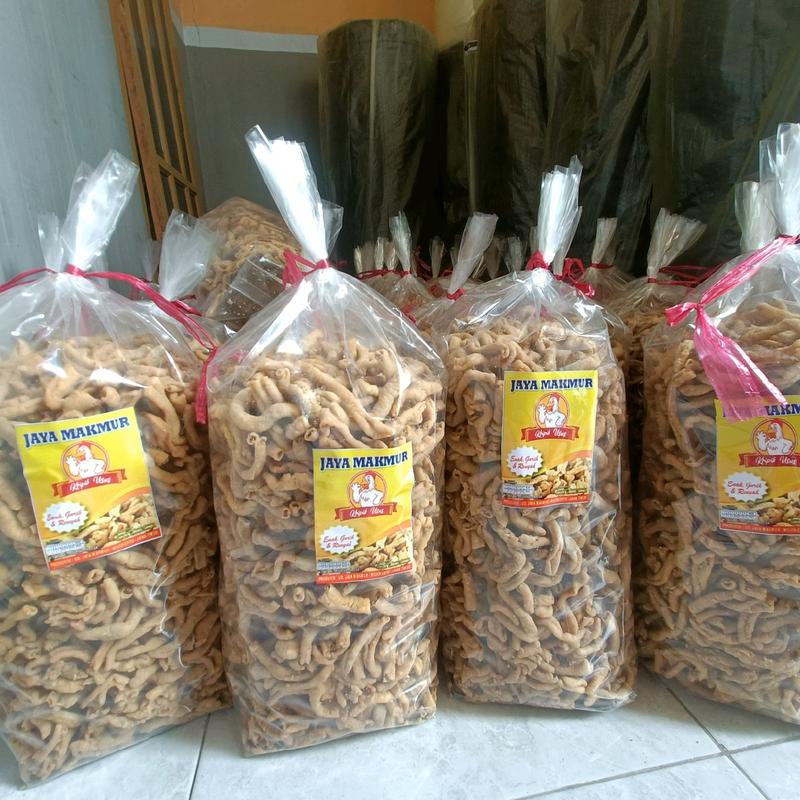 Kripik Usus Ayam Original Crispy 2kg / 1 Ball -  Snacks Cemilan Gurih Asin  Keripik Usus  Food 1