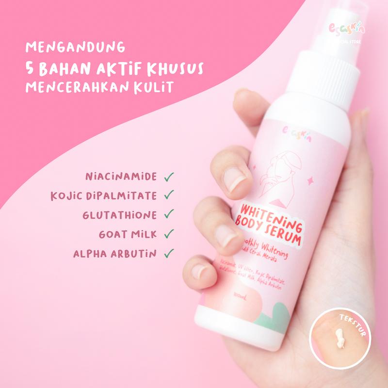 ESASKIN (Paket) Peeling Spray dan Body Serum - Spesial Kulit Belang Mencerahkan Tubuh Serum Badan Kaki tangan 5