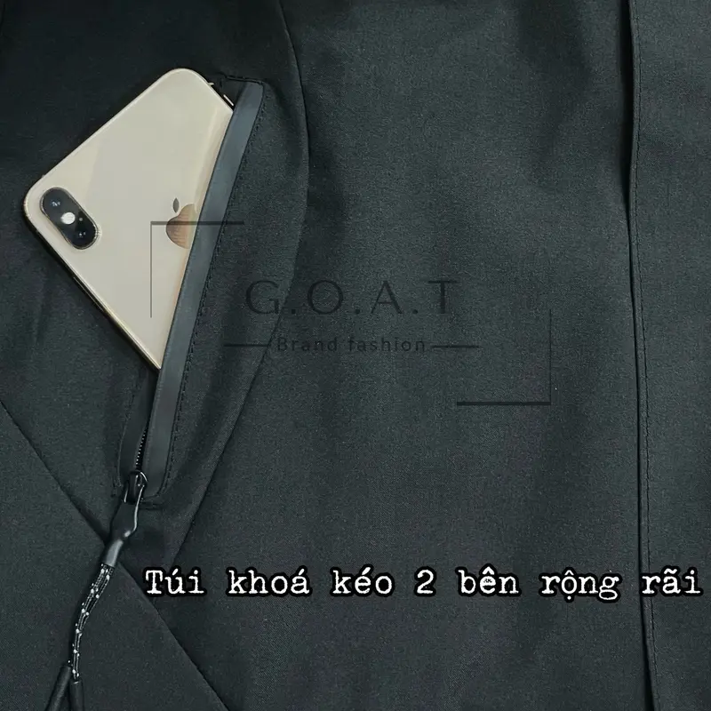 Áo Khoác Gió 2 lớp Chống Nước Cải Tiến Chốt Cổ Đứng, Nhiều Màu. Phong cách Hàn Quốc. Chống nắng, chống gió, đi phượt ... Tay Dài Menswear Nam Jacket Cổ Cao 7