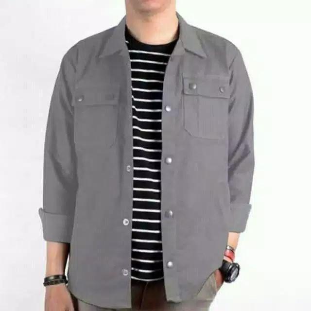 Baju Jaket Kemeja Premium Unisex  Pria Wanita Size M L XL dan XXL 7