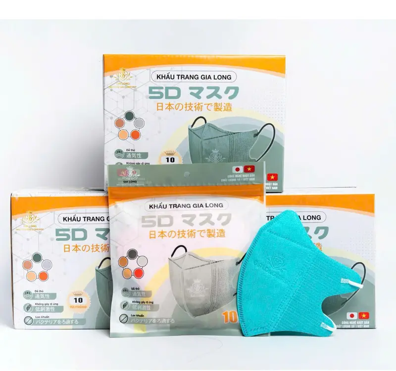Khẩu Trang 5D Gia Long 3 Lớp, Chất Lượng Cao, Chống Bụi Mịn PM2.5, Vi Khuẩn Và Các Tác Nhân Gây Hại Trong Không Khí 4