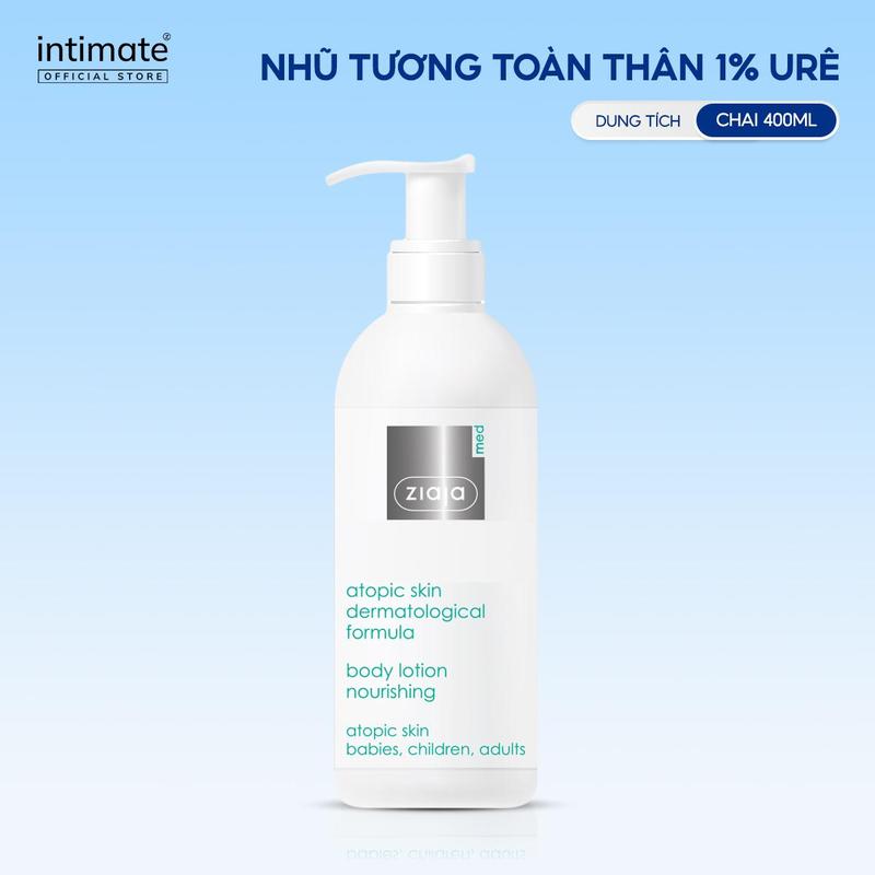Nhũ Tương Toàn Thân 1% Urê ZIAJA Med Atopic Skin Dermatological Formula Dưỡng Ẩm Giúp Làm Mềm Da 400ml