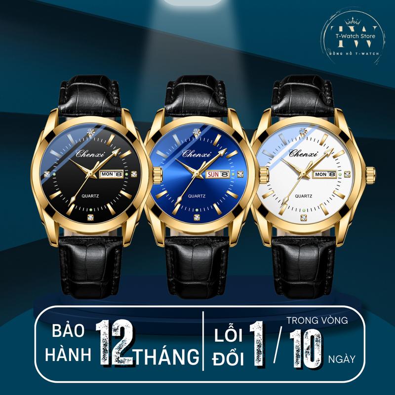 Chenxi  CX-0021 Viền Mạ Vàng, Lộ Mặt Đáy , Kim Trôi, Mô Phỏng Cơ,  Thời Trang, Kinh Doanh , Phong Cách, Lịch Đôi Watch Nam Đeo Tay Watch Đồng Hồ Nam Giày