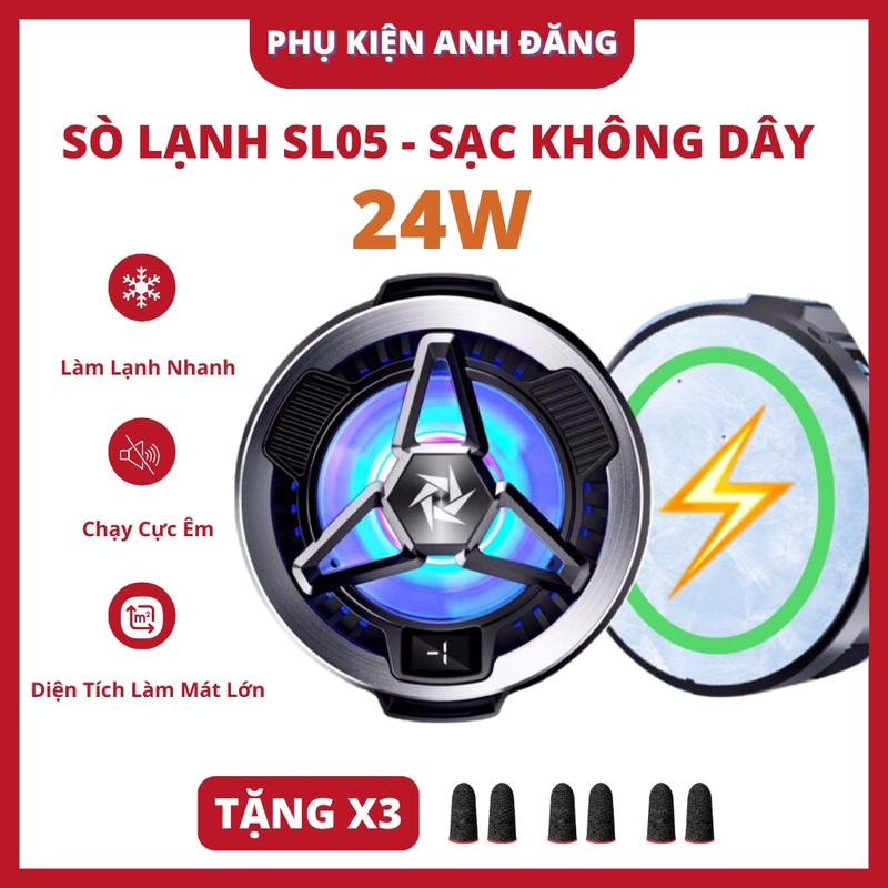 (Sạc Không Dây) Sò Lạnh Từ Tính Quạt Tản Nhiệt Sl05 Làm Mát Cho Điện Thoại, Máy Tính Bảng, Led RGB, Sạc Không Dây, Đèn Hiển Thị Nhiệt Độ