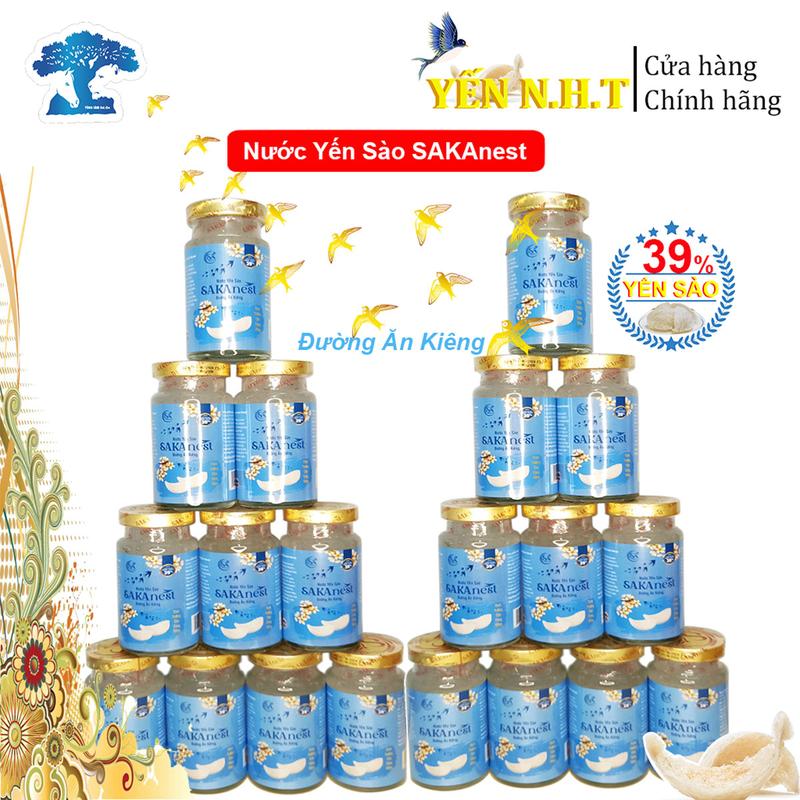 Combo 20 hủ yến sào Sakanest đường ăn kiêng cao cấp 39% yến tươi 150ml không hộp