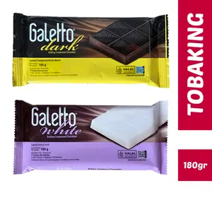 Galetto Dark Chocolate Compound 180gr White chocolate cokelat batang