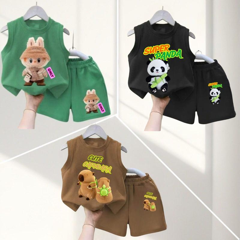  Đồ bộ bé trai sát nách  COMBO 3 BỘ   chất vải coton su co giãn mềm mại thoáng mát hot hit 2025 