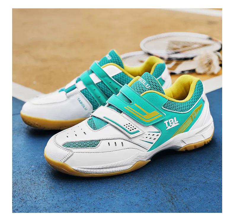 Product Introduction of New Breathable Badminton Shoes Men Comfortable Badminton Wears Velcro Tennis Sneakers Light Volleyball Shoes Size 36-45 34