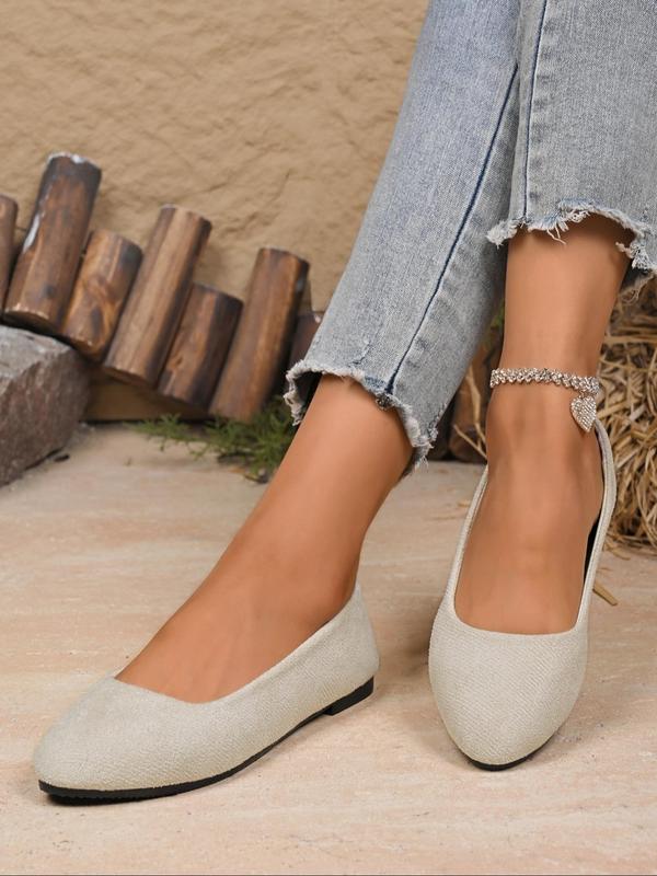 Women's Fashionable Solid Color Pointed Toe Slip on Loafers, Casual Comfortable Breathable Flat Shoes for Daily Wear, Lightweight Breathable Shoes for All Seasons, Girl 4
