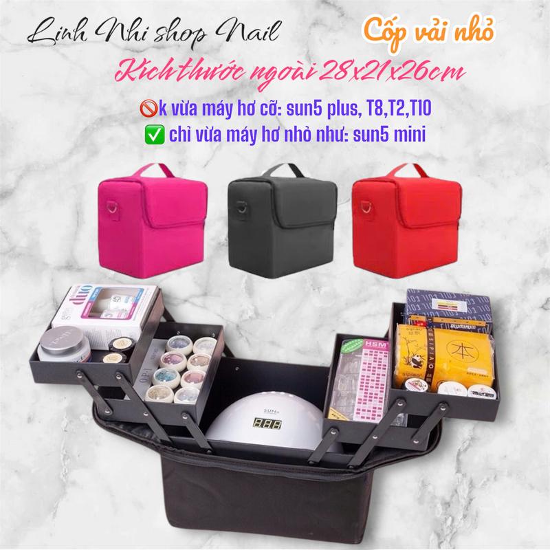   K VỪA MÁY HƠ  Cốp đựng đồ phun xăm size 28x21x26cm cốp đựng đồ nail cốp vải nhỏ 
