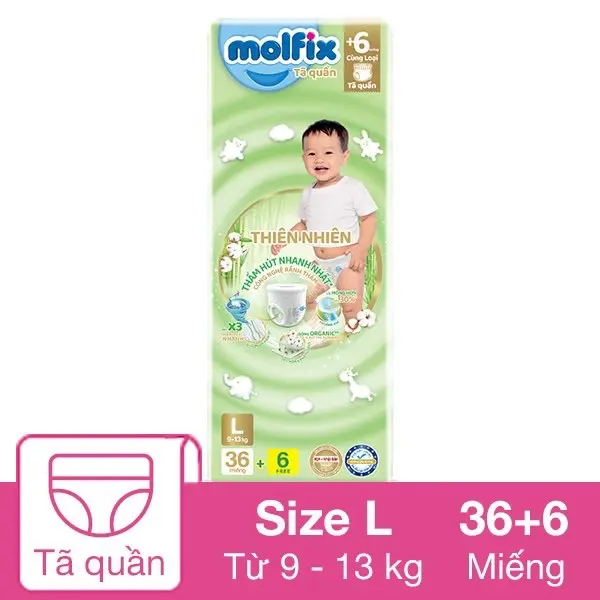 Tã quần Molfix M46, L42, XL38, 2XL34 miếng cho bé Cho Bé 1