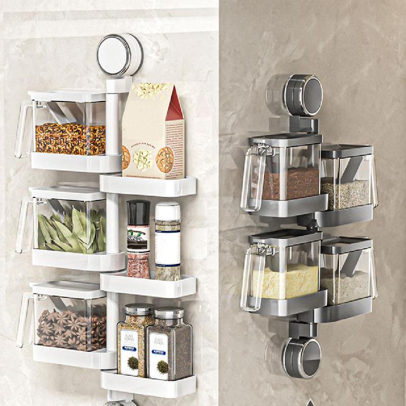 Transparent Ginger Storage Box Flavouring Spices Container Wall Mounted Onion And Garlic Storage Box Suction Cup No Punching 0