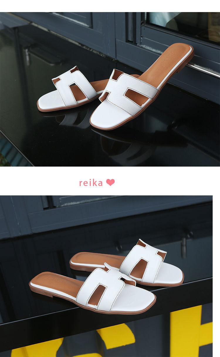 Product Introduction of Slippers, for Women, Available in Size 34 and 41, Popular on the Internet, Celebrity Fashion, Versatile, Flat Sandals, Ins Fashion, Suitable for Summer, Style H 35