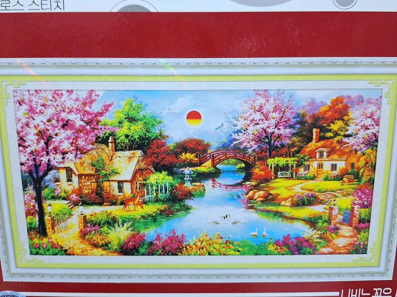 tranh thêu chữ thập tổ ấm .223192 1m95x1m .tranh về tự thêu Thêu Chữ Làm Đồ Handmade Handmade tranh thêu cây hạnh phúc