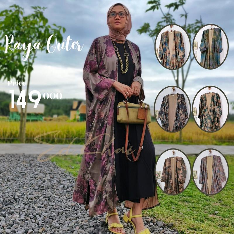 Product Introduction of kardigan jumbo raya long outer bigsize motif bunga 2