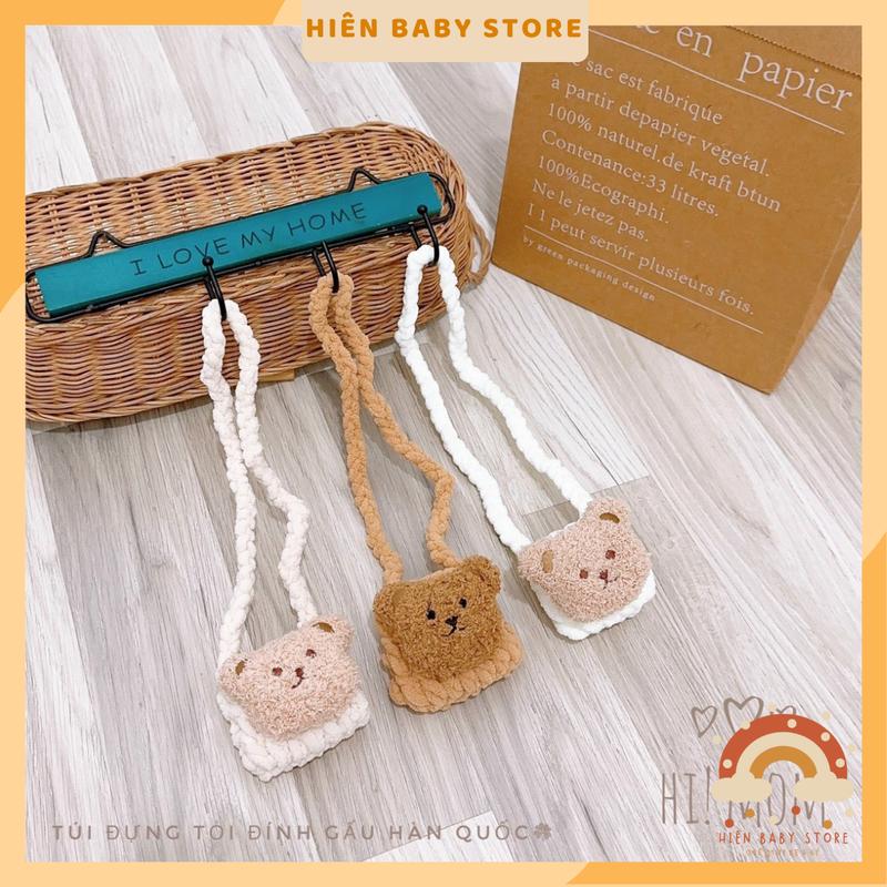 Túi đựng tỏi cho trẻ sơ sinh hình gấu đáng yêu -Hiên baby store Len Cho Bé Đeo Chéo