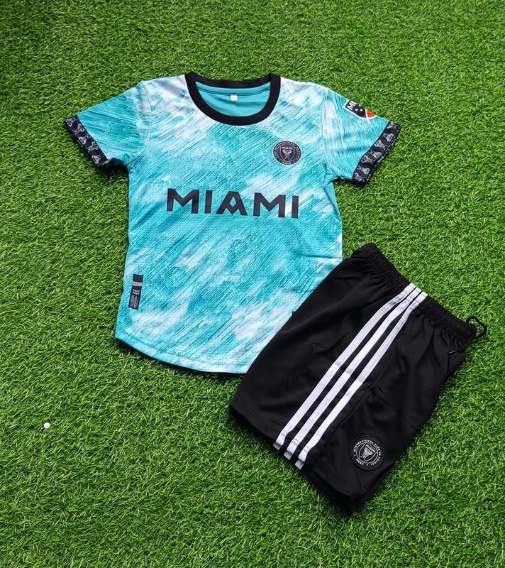 Set quần áo bóng đá trẻ em CLB Miami xanh - Chất vải mè Thái Cao Cấp - In tên số theo yêu cầu Kids Sport Nam Đồng