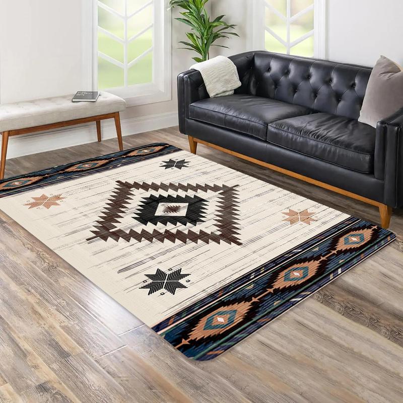Vintage Boho Geometric Pattern Rug, 1 Count Non-slip Washabl - TikTok Shop