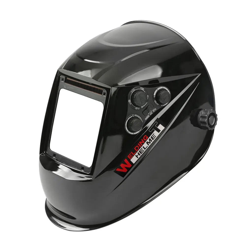 Solar Charging Automatic Dimming Welding Mask Large View True Color Welding Facemask 130℃ High Temperature Resistant Auto Darkening Facemask for Arc Welding Grinding Cutting