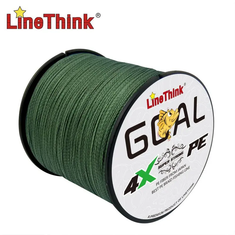 LineThink GOAL 300m/328yds Durable 4-strand Multifilament PE Braided Fishing Line – Super Strong, Anti-Abrasion, Smooth Casting, Lure Sea Fishing Tackle, Christmas Gift 4