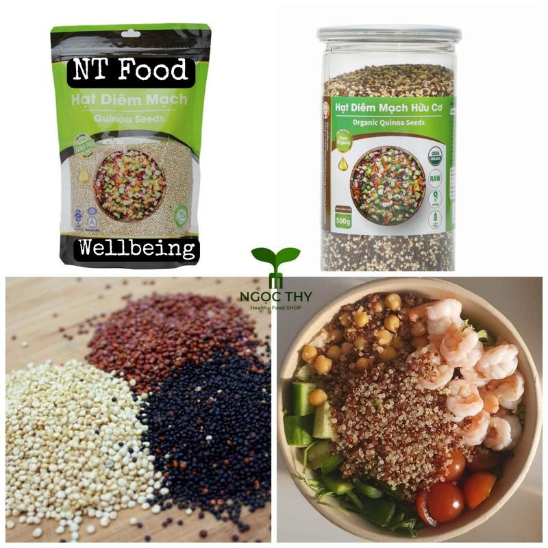  Hạt diêm mạch trắng Quinoa ba màu hữu cơ Wellbeing gói 500gr 
