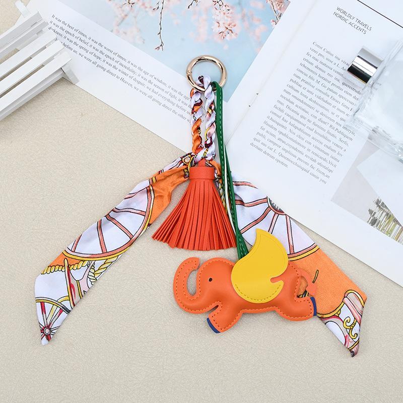 Sosialita Bagcharm Tassel Scraf and Small Elephant Aksesoris Gantungan Tas Gajah Charm