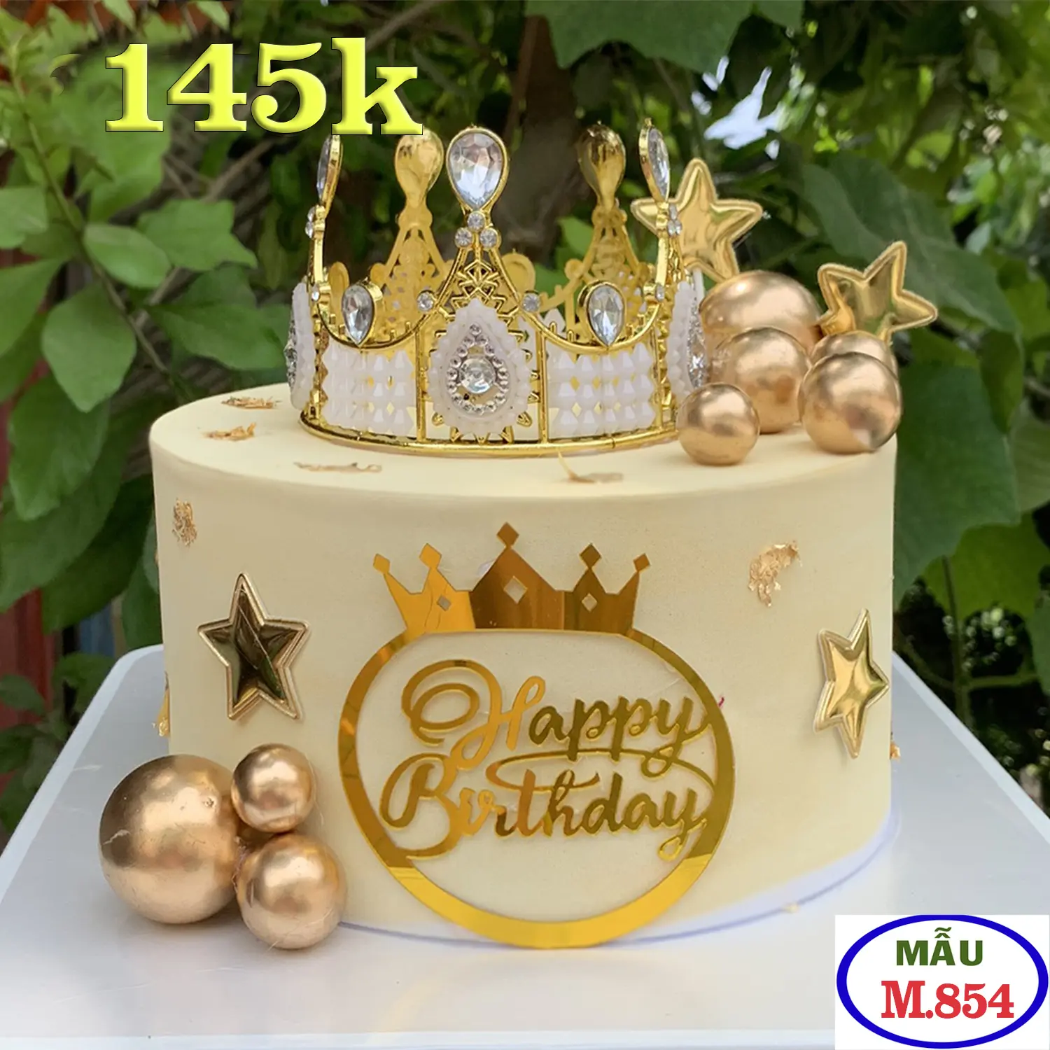Bánh sinh nhật màu vàng vương mịên , bánh mô hình , trưng bày , đạo cụ chụp hình