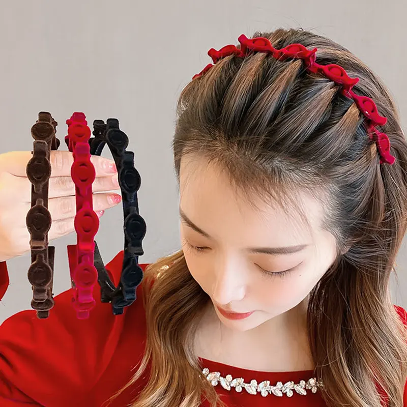 MALL - Bando Rambut 2in1 Jepit Beludru Premium Aksesoris Fashion Wanita Korea BND03 4
