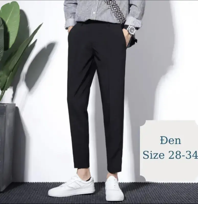 Quần âu nam Hàn Quốc (Dlstore96) chất vải tăm lỳ cao cấp,dày dặn,fom ống xuông 5 màu cơ bản Menswear Pants Có Túi Đen Ong quần tây 4