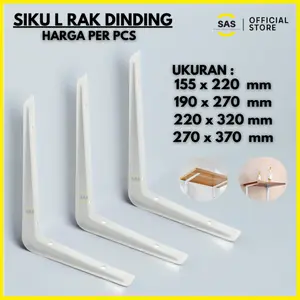 [SAS] Siku L Rak Dinding Putih / Braket Siku Penyangga Rak Dinding Ambalan Gantung