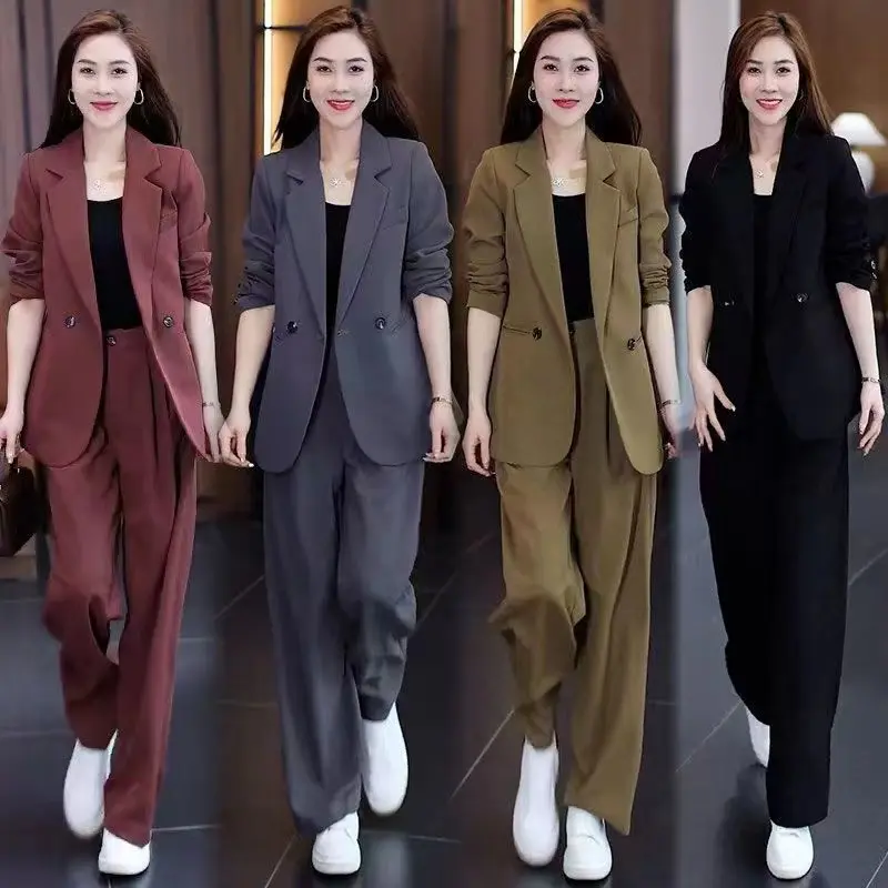 Bộ Đồ Ngoại Cỡ, Chuyên Nghiệp, Bộ Sưu Tập Mùa Xuân 2024, Hàng Mới Về, Dáng Rộng Rãi Và Bó Sát, Bộ Đồ Thường Ngày Áo Khoác, Quần Ống Rộng, Bộ Hai Mảnh
