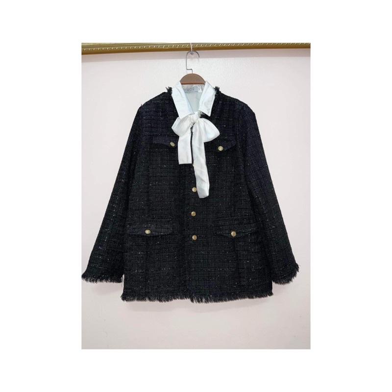 Bigsize 55-130kg Áo dạ tweet thiểu thư nữ 2 dáng dài và ngắn Top Jacket