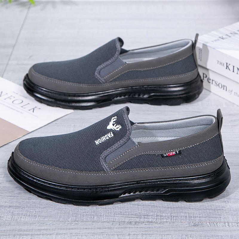 Product Introduction of Cloth Shoes Spring and Autumn Style Slip-On Single Shoes for Men Non-Slip Soft Sole Old Beijing Cloth Shoes Casual Breathable Middle-Aged and Elderly Dad Shoes Pedal 28