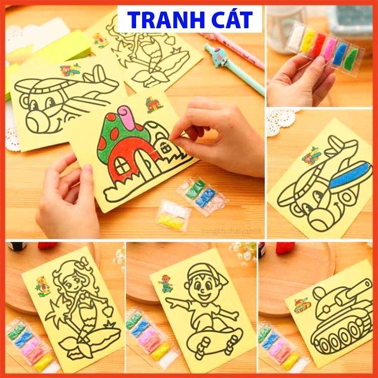 Tranh Cát Cho Bé Tập Tô Màu, Có Sẵn Cát, Nhiều Mẫu Đa Dạng Cho Bé Trai Và Bé Gái Thỏa Sức Sáng Tạo Kích Thước 8,5x11,5cm 5