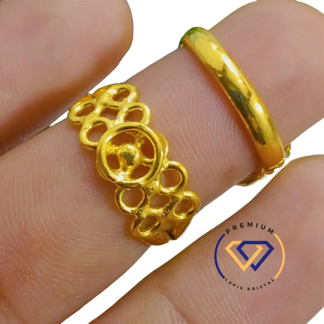Perhiasan Cincin Emas Sepuh 24k Lapis Kristal - PREMIUM LAPIS KRISTAL -