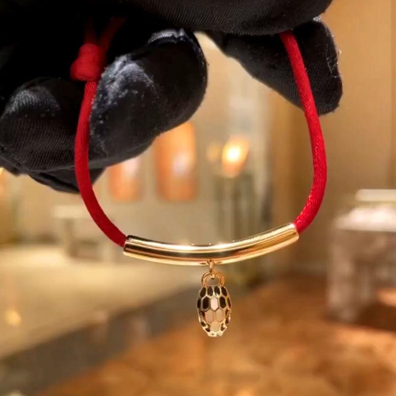 Red Snake Bracelet with 18K Gold Plating bangles with Snake Charm 3