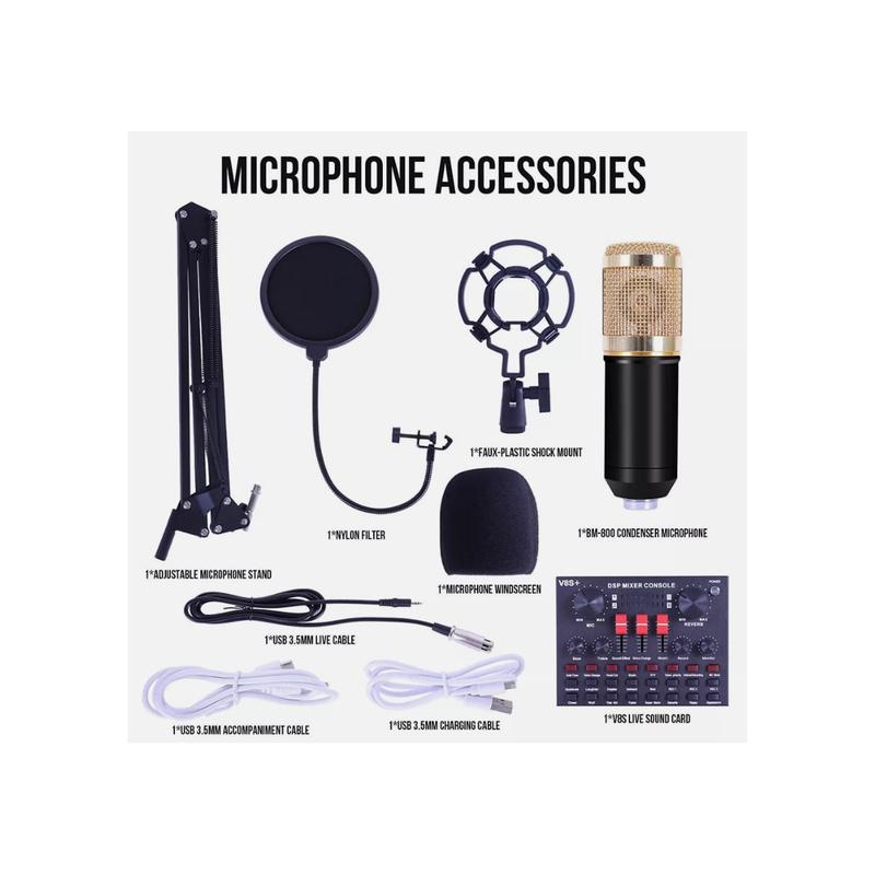 Complete Home Studio Recording Kit Mixer Condenser Microphon - TikTok Shop