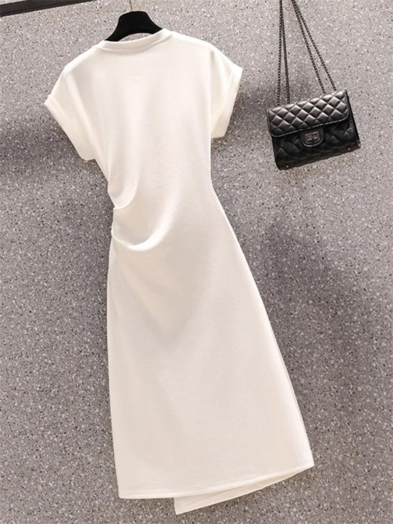 Product Introduction of Váy Xếp Ly In Chữ Xẻ Tà, Phong Cách Dễ Thương Và Gợi Cảm, Cổ Thuyền ngắn Tay, Váy Midi, Eo Thon, Thích Hợp Cho Mùa Hè 2024 13