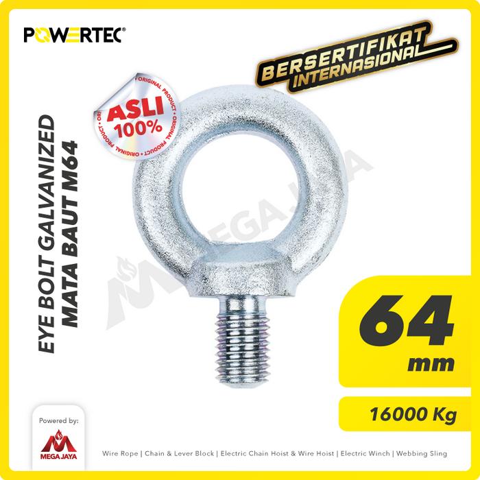 Gambar POWERTEC Eye Bolt / Mata Baut Galvanized M64 dari megajaya.co.id Kota Administrasi Jakarta Pusat Tokopedia
