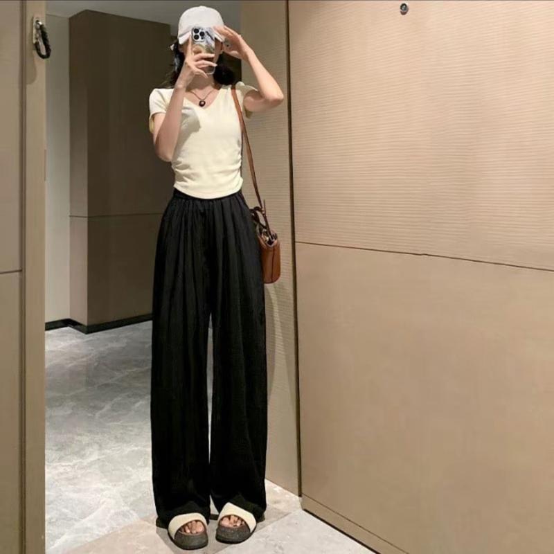 [SALE LỚN] [COMBO 2 QUẦN + Lẻ 1 Quần]. Quần Ống Rộng Nữ Lưng Cao Vải Đũi Dáng Suông Unisex Cap Cao 4 Màu Ong Women Pants. 5