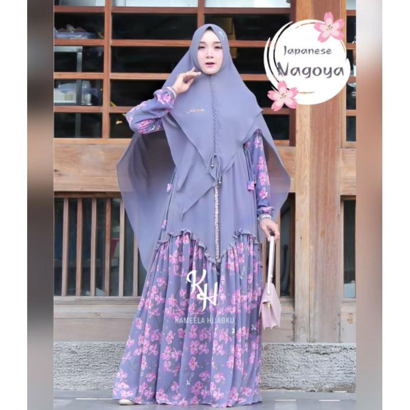 NAGOYA SET Japanese Cherry Blossom Original By Kameela Hijabku. Gamis set premium high quality low price must have it 5