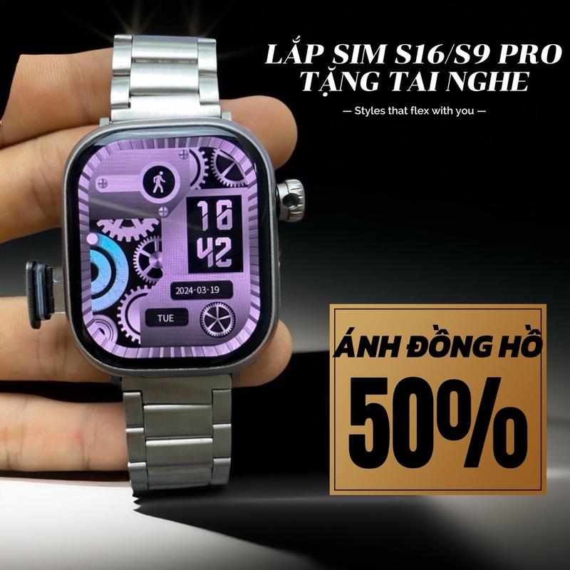 [Lắp sim -BẢN 64GB/4GB MỚI 2025 S16PRO/S10PRO Lắp Sim  Nghe Gọi , Tải ứng Dụng, màn Super Amoled, camera 190 độ, cảm ứng đa điểm, Smartwatch Đồng Hồ Thông Minh