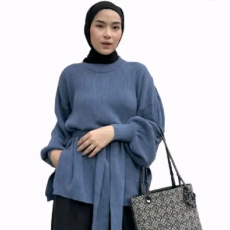 FAYOLA BALON Knitwear Outer Tangan - Baju Rajut Polos Wanita - Kardigan, Cardigan, Batwing, Hitam, Panjang 0